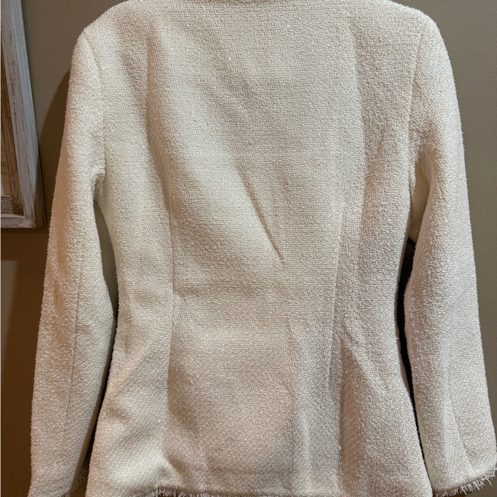 MABLE Cream Tweed Blazer and Skirt Set – Size L (10/12) - Picture 4 of 7